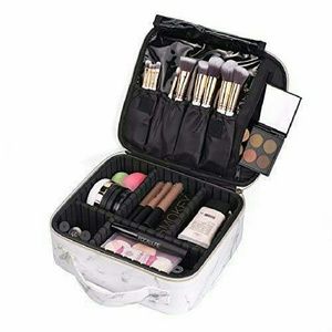 Joyful Marble Makeup Train Case Travel Makeup Bag